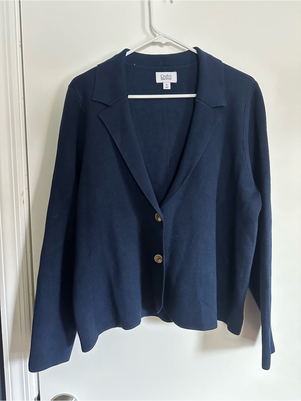 croft & barrow Navy Knit Blazer Cardigan